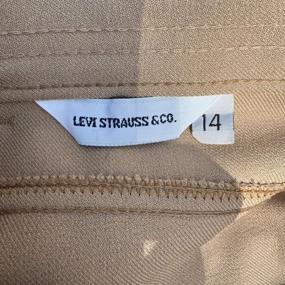 Levi Strauss Vintage 70s Womens Beige Flat Front Straight Leg Dress Pants 29 - Picture 7 of 9